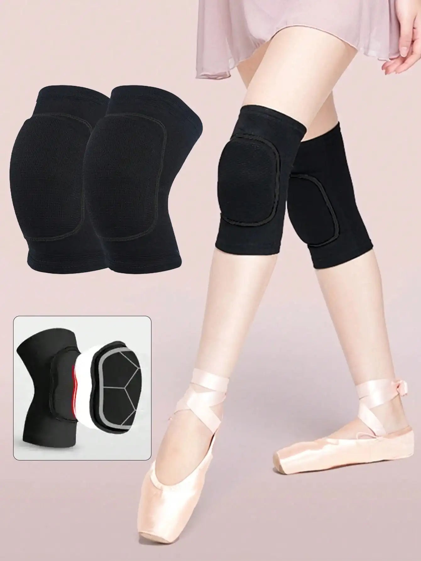 1 pair Soft Breathable Dancing Knee Pads Padded Sponge Sports Knee Support