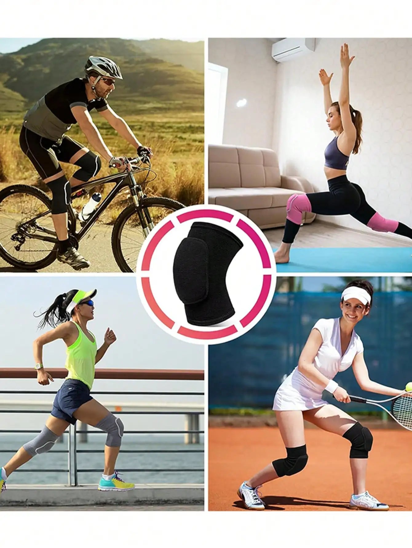 1 pair Soft Breathable Dancing Knee Pads Padded Sponge Sports Knee Support