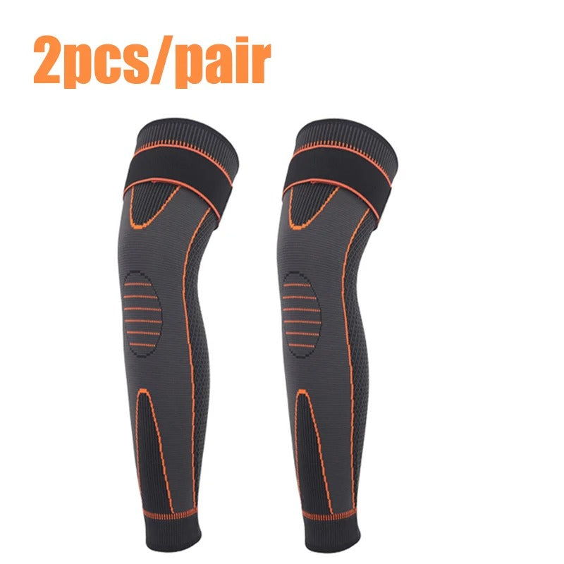 1 pair Elastic Non-Slip Knee Pads Long Leg Sleeve Bandage Pressurized Knee Pads Running